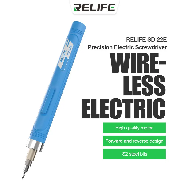 

RELIFE SD-22E Precision Electric Screwdriver Wireless Bolt Driver with 10pcs S2 Steel Bits Charging Portable Mini Screwdriver