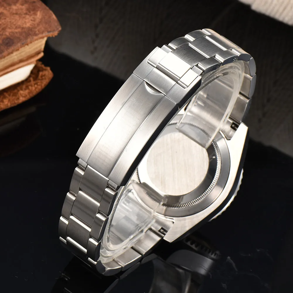 Premium GMT Watch Case with Bidirectional Sapphire Bezel and Slide Buck, 40MM, 5Bar Water Resistance