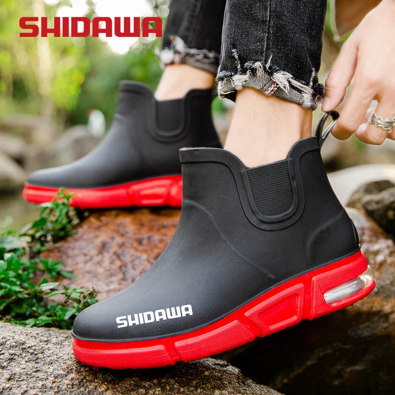 

Summer Men Waterproof Fishing Boots Outdoor Non-slip Rain Boots Comfortable Wear-resistant Rubber Shoes Short Tube Fishing Shoes