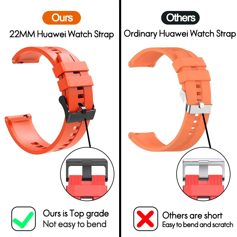 Silicone Wrist Strap 22mm Silicone Strap For Huawei GT 2 3 4 46mm Watch3 GT4 GT2 Pro GT2e Magic2 Bracelet Football Pattern Band