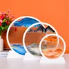 7/12inch Moving Sand Art Display Flowing Sand Frame Morden Picture Round Glass 3D Deep Sea Sandscape In Motion Stand Home Decor 3