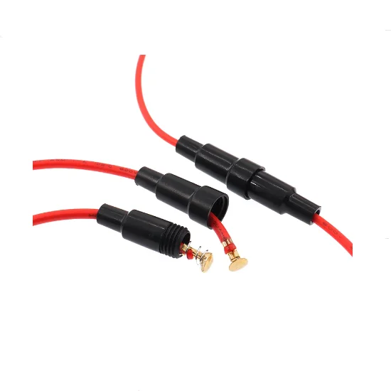 5*20MM 6*30MM 10A/15A/20A 250V Glass Tube Fuse Holder Screw Type Quick Disconnect Fuse With 18Awg Cable Wire Length 22CM car fuse holder