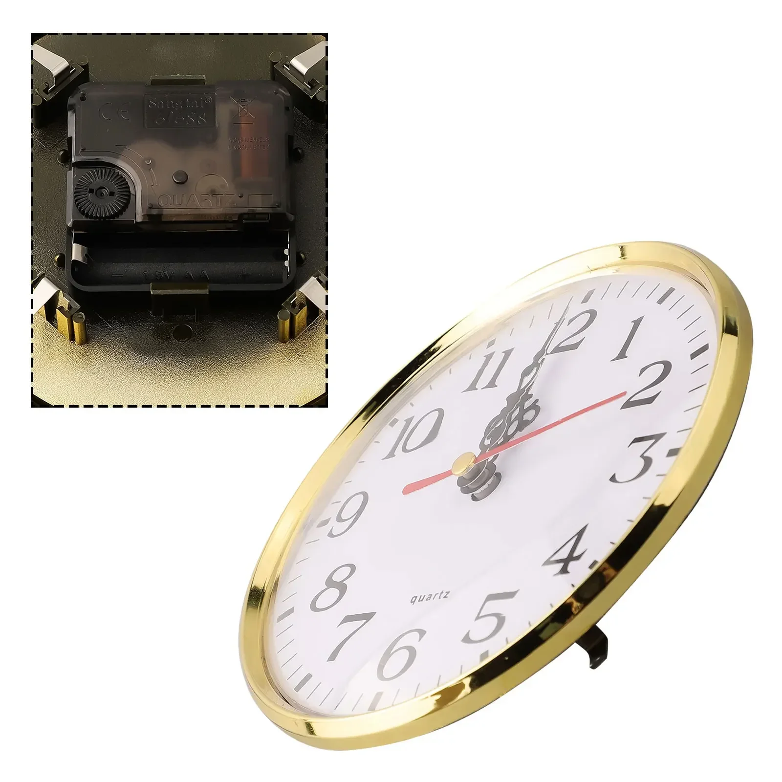DIY Quartz Clock Insert 1 Pcs 130mm Diameter 90-110mm Install Diameter Accessories Arabic Numerals Gold