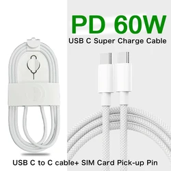 Type C Weaving Fast Charging Cable - 60W, 1 - 50 Pack - 1Pcs (1M TypeC to TypeC)