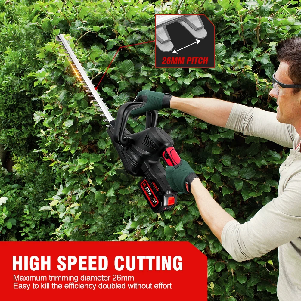 2000W Brushless Electric Hedge Trimmer Cordless Household Trimmer Rechargeable Grass Trimmer Garden Tools For 21V 18V Battery - Image 2