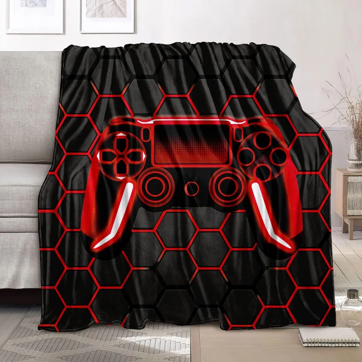 Bedding Gaming Throw Blanket Super Soft, Gamer Gift for Couch Sofa for For Kids Boys Teens Video Game 3
