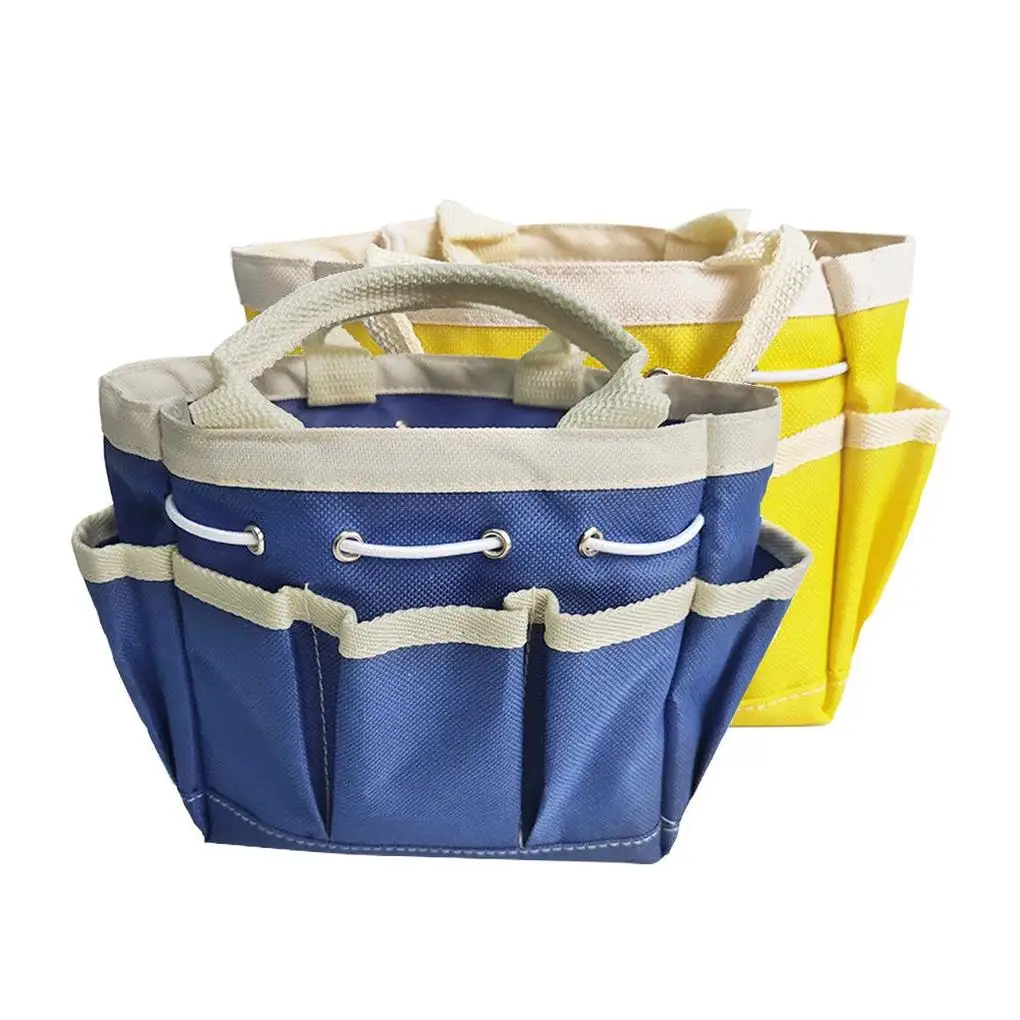 

Garden Tote Bag Portable Solid Color Gardening Metal Tools Storage Bags