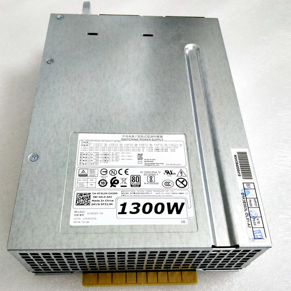1300W For DELL T5810 T7810 T7910 Workstation Power Supply H1300EF 02 T31JM V5K16 Perfect Test
