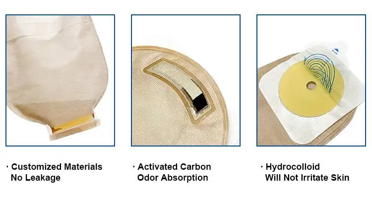 Description Picture 6 of item20pcs One Piece Colostomy Bags with Hoop and Look Ostomy Bags for Ostomy Patient