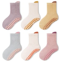 3 Pairs Korean Kids Soft Fashion Trampoline Socks Baby Middle Tube Stockings Long Socks Infant Toddler Boys Girls Casual Socks 6