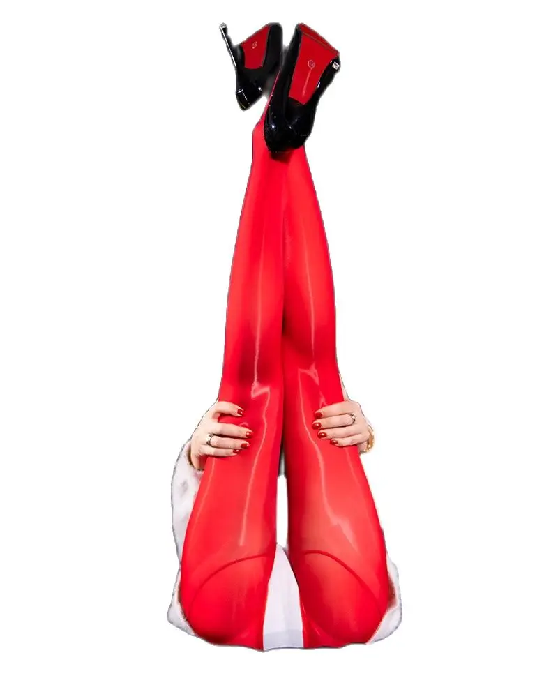 Sex Appeal Zipper Open Crotch Tights Pants 8D Nylon Shiny Pantyhose Leggings Stockings Pantalon Collant Clubwear Sexy Lingerie