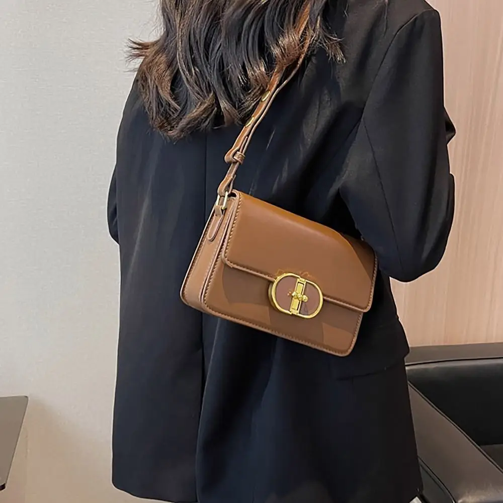 

Темпераментный стиль винтажная сумка через плечо для отдыха из искусственной кожи городская простота слинг-сумка Подмышечная сумка для женщин и девочек