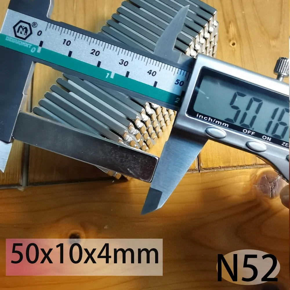 

N52 50x10x4 Standerd Customised NdFeB Block Neodymium Motor Generator Magnet Rare Earth Super Strong Permanent Search Magnets