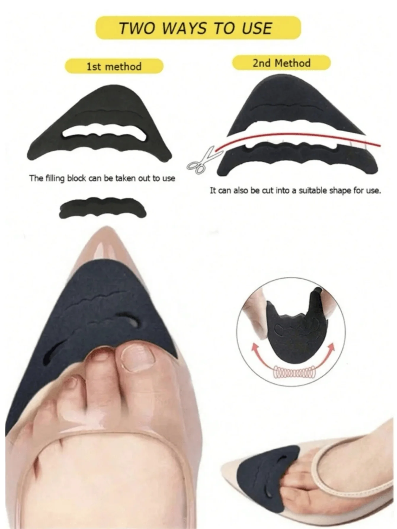 Toe Plug Half Insoles Toe Foam Filled Insoles Foot Support Cushion Unisex Insole 2 Pairs shoe insoles,toe pads,forefoot pads,forefoot cushion