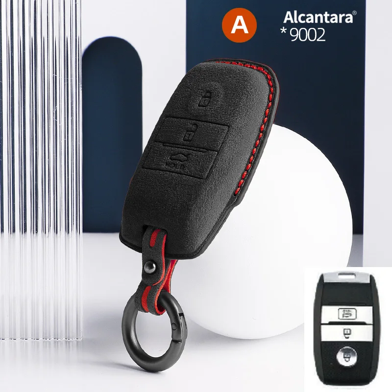 

Alcantara Car Key Case Cover Holder Key Shell Buckle For Kia Sorento SportageR K3 K4 K5 KX3 KX5 KX7 KX1 Accessories