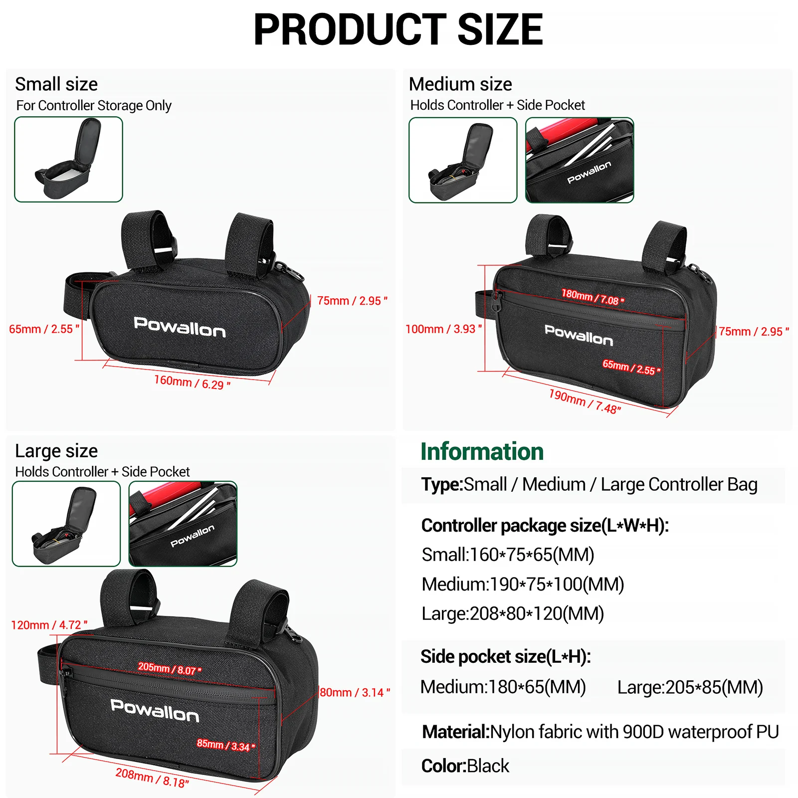 Durable Waterproof E-Bike Controller Bag with Independent Pocket for Commuting and Long-Distance Riding