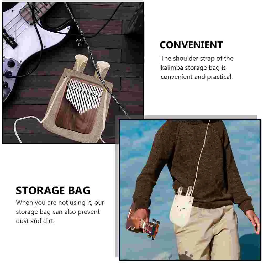 2 Pcs Thumb Gig Bag Cloth Kalimba Holder Wear-resistant Pouch Storage Accessory Women's