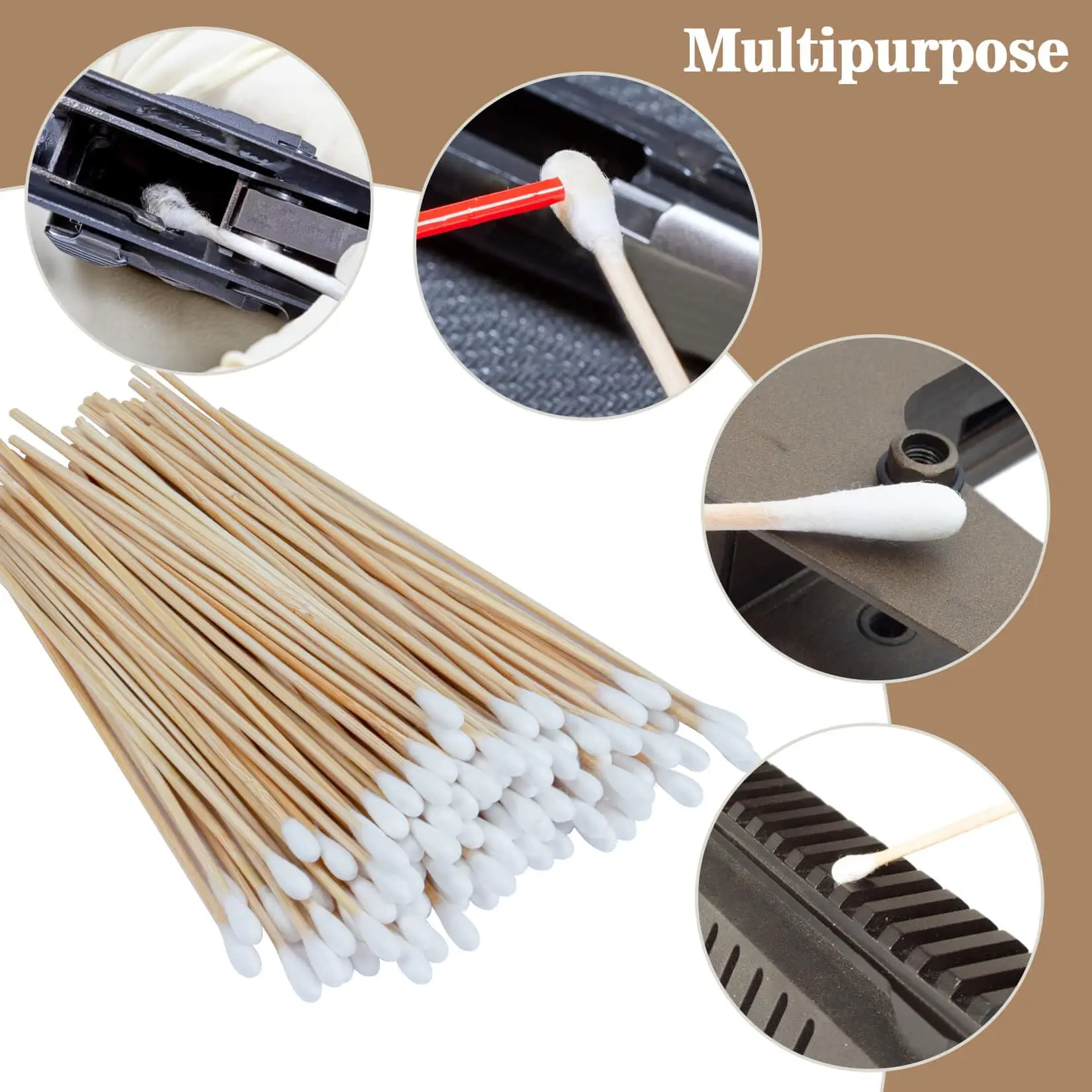 Gun Cleaning Kit Pistols Cleaning Patches Lint Free 6 Inch Bamboo Cotton Swabs Weapon Supplies Tools