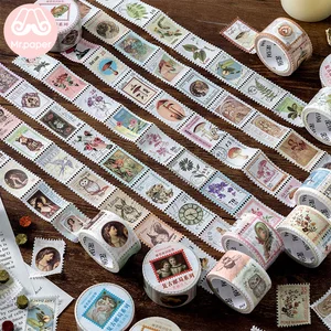 Mr. Paper-cintas de sellos Retro Para oficina de correos, adhesivos para álbum de recortes, fácil de rasgar, 8 diseños