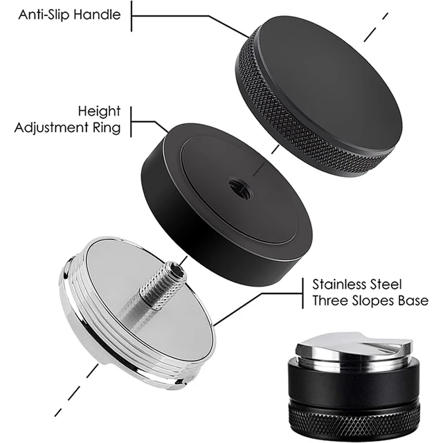 Stainless Steel Cookie Elastic Coffee Press Powder Hammer Coffee Tamper, Spring Distributor For Barista 51Mm Kitchen Bar