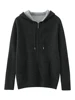 High Quality Autumn Winter Men Hooded Cashmere Sweater Long Sleeve Casual Loose 100% Merino Wool Cardigan Knitwear Clothing Tops 6