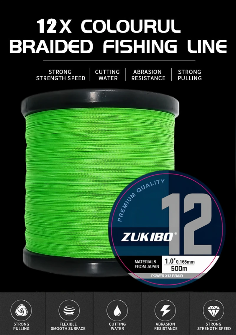 ZUKIBO 3000M 9/12 Strands Saltwater Line PE Braid Fishing Line  Multifilament Fishing Wire for CarpFishing Line Pesca mar