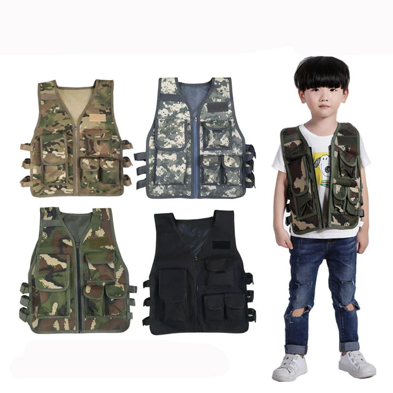 SMTP ZL1 Children Tactical Vest CS Game Chest Camouflage Training Combat Airsoft Vest for Children