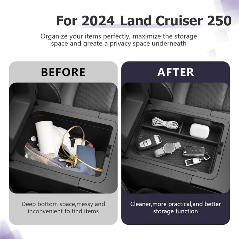 Toyota Land Cruiser 250 Prado J250 LC250 2024 액세서리 팔걸이 보관함 용 센터 콘솔 주최자