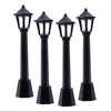 4Pcs Street Post Lights Model Railway Train Lamp Post Lights Miniature Village Pathway Lantern Post for DIY Dollhouse 1