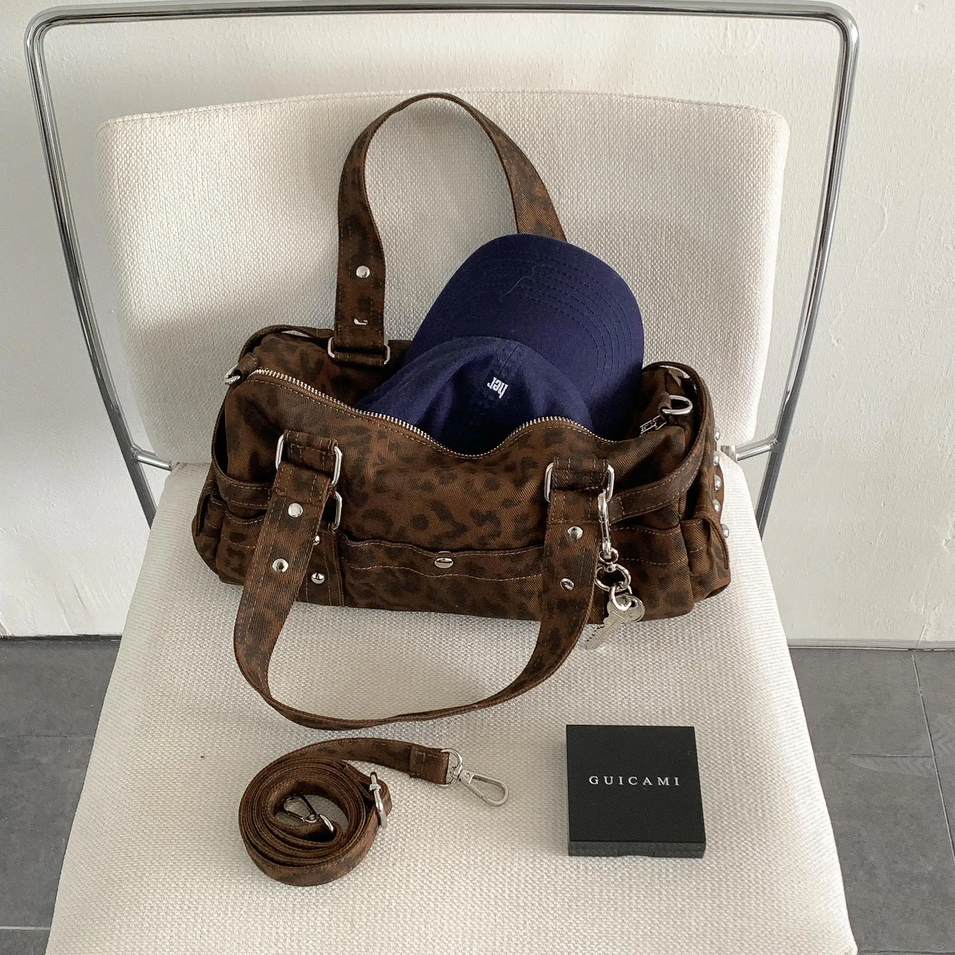 Leopard Print Crossbody Bags for Women Corduroy Casual Shoulder Tote Bags Ladies Sac A Main Femme Designer Luxury Handbags 2025