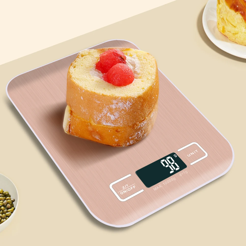 Cozinha Digital Cozinhar Medida Ferramentas Peso Eletrônico LED Food Scale com Rose Gold