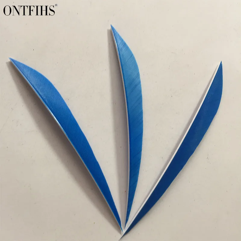 Lot de 50 flèches de tir à l'arc en plumes de 10,2 cm 12,7 cm véritables aubes de dinde pour droite, tir à l'arc pour la chasse à la cible (jaune clair