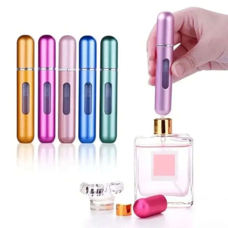 8ML Portable Travel Mini Small Container Aluminum Purse Tester Decant Perfume Roller Bottle Dispensing Tool Refillable Spray 1PC 30sets turn locks twist switch clasp buckle for craft hardware shoulder handbag purse bag diy tool part