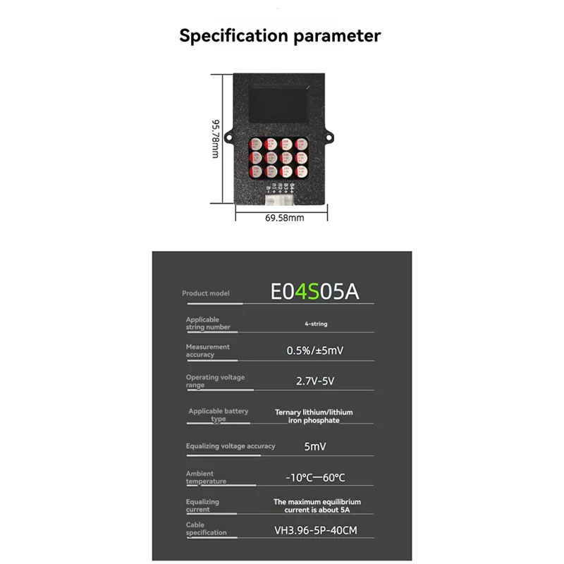 Équilibreur actif 4S 5A pour batteries NCM/LFP en fonctionnement avec voyants lumineux
