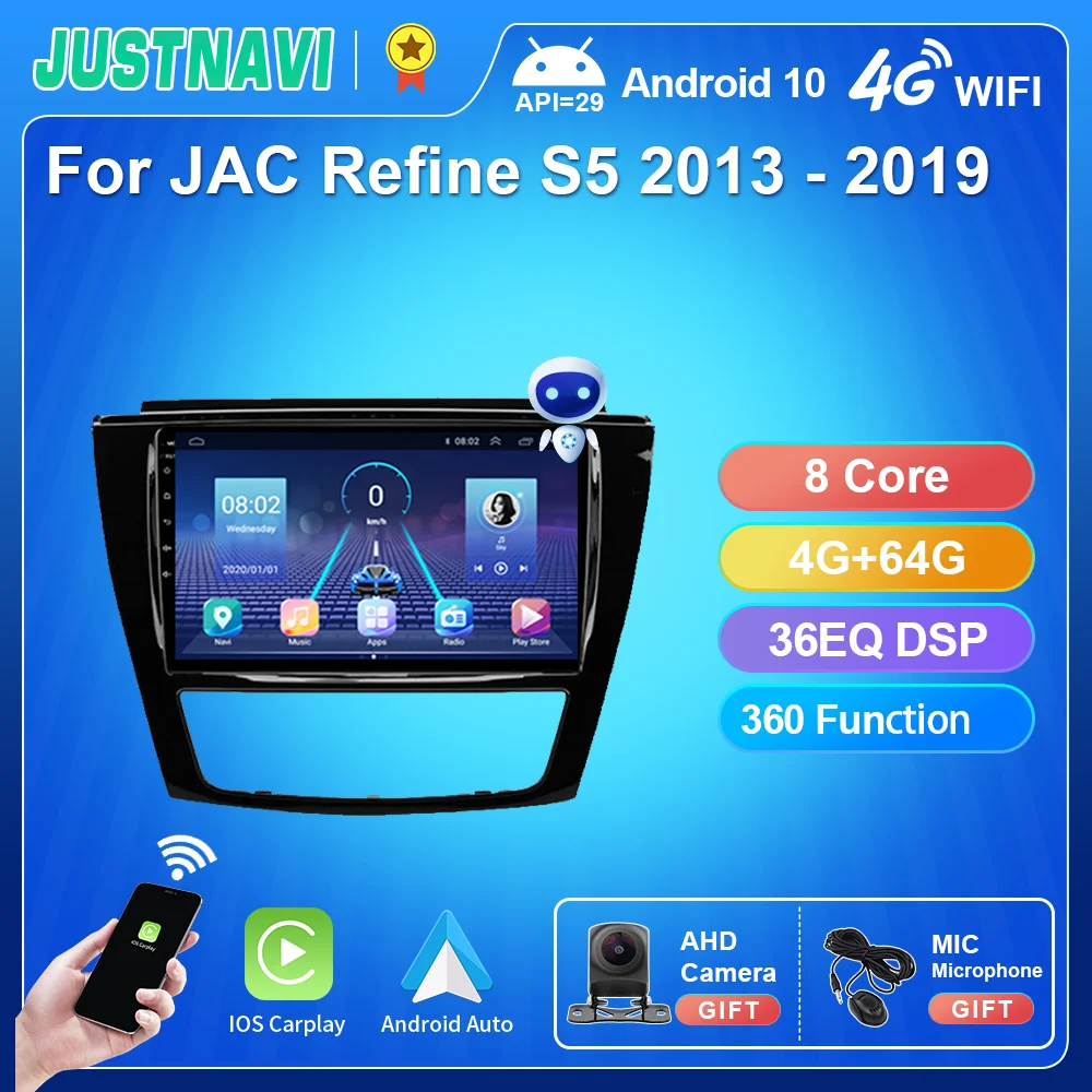 

JUSTNAVI 4G LTE Car GPS Multimedia Radio Player For JAC Refine S5 2013 2014 2015 2016 2017 2018 2019 Camera Carplay DSP RDS Auto