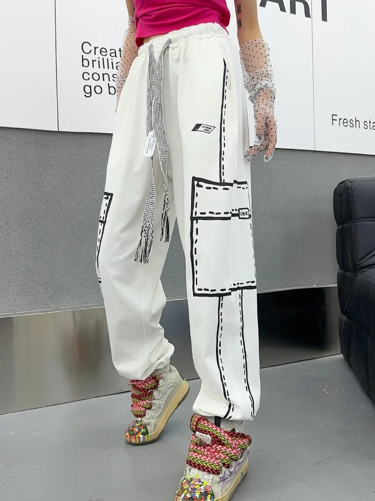Summer Oversize Casual Cargo Pants Korean Style Ins Harajuku Women's Street All-Match Loose Tappered Harem Trousers Kawaii Pants