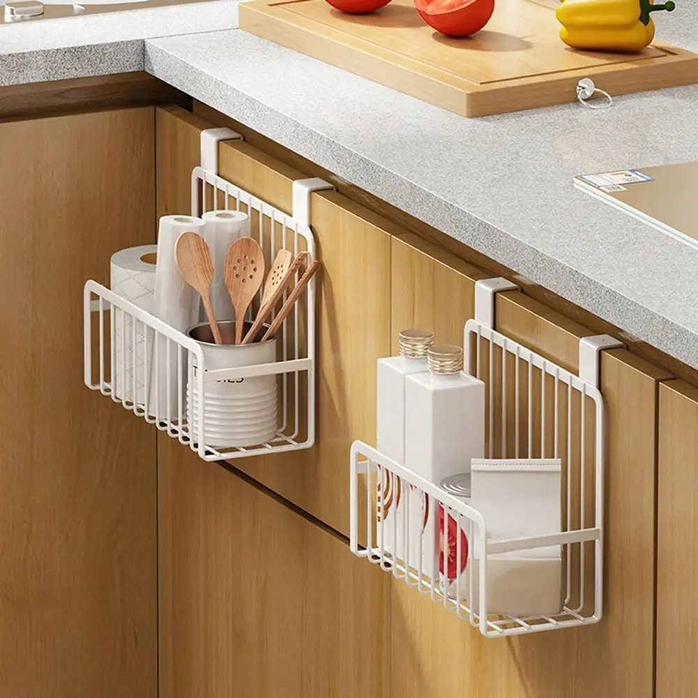 

White Grid Storage Baskets Mesh Wall Mounted Sundries Storage Holder with Hook Space Saving Shower Organizer Basket Kitchen