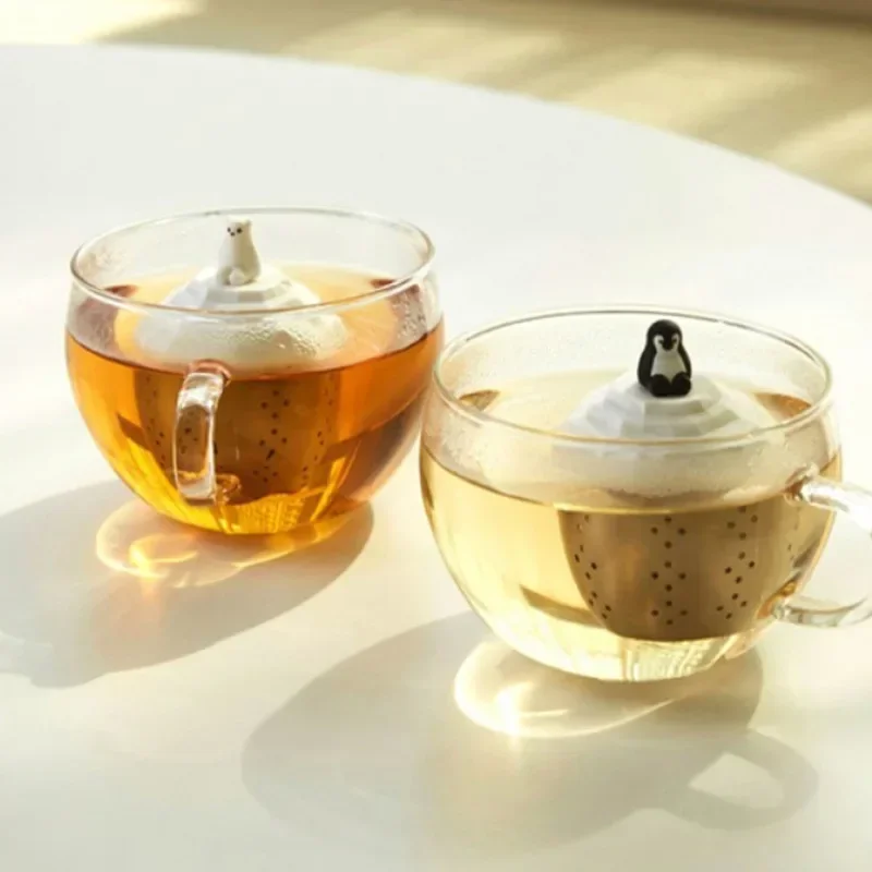 Penguin Polar Bear Tea Maker Dining Teaware Parts Tea Strainers Infusers Creative Straining Tool Stainless Steel Kettle