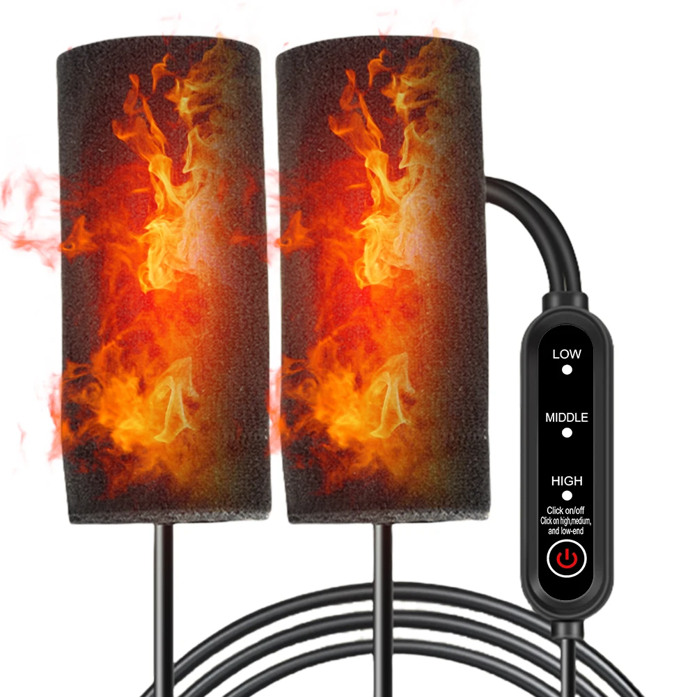 Motorcycle Heated Grips Handlebars Cover 3 Gear Adjustable USB Electric Handlebar Heater Hot Grip Hand Warmer for Outdoor Riding