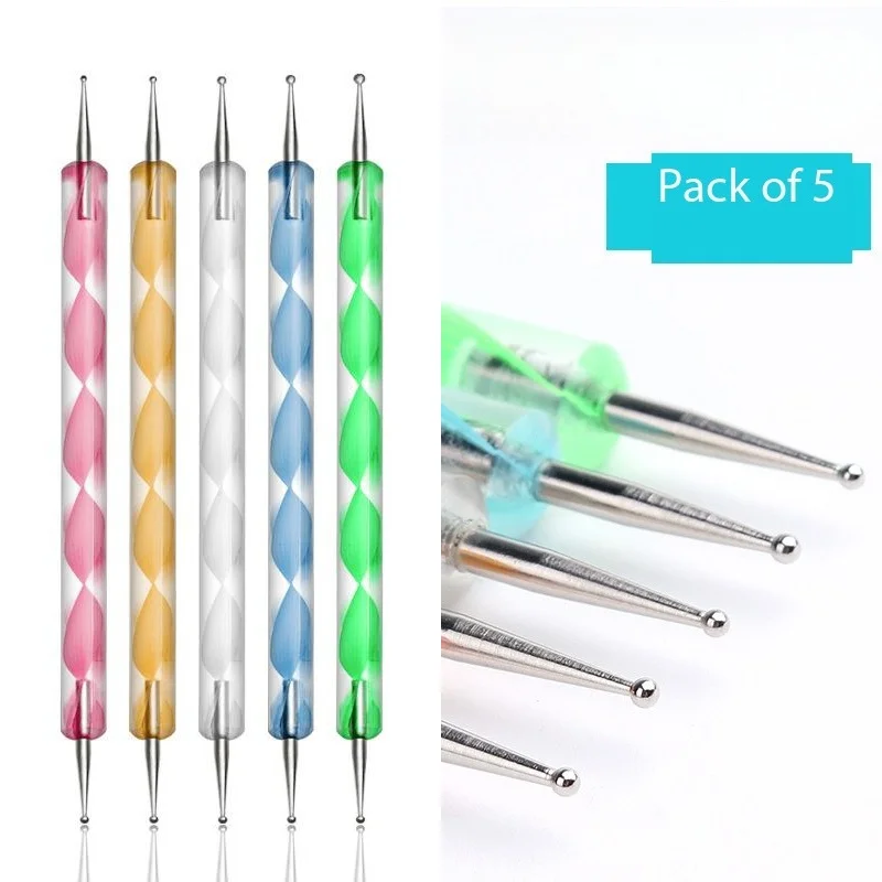 

Nail Decoration Nail Double Head Spiral Rod Dot Drill Pen Crystal Rod Dot Flower Pen 5-Pack Nail Pen Set Nail Drill Tool