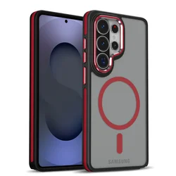 Magnetic Shockproof TPU Hybrid Armor Case - Ultra Protective Skin Sensory Design for Galaxy S23+ (Red)