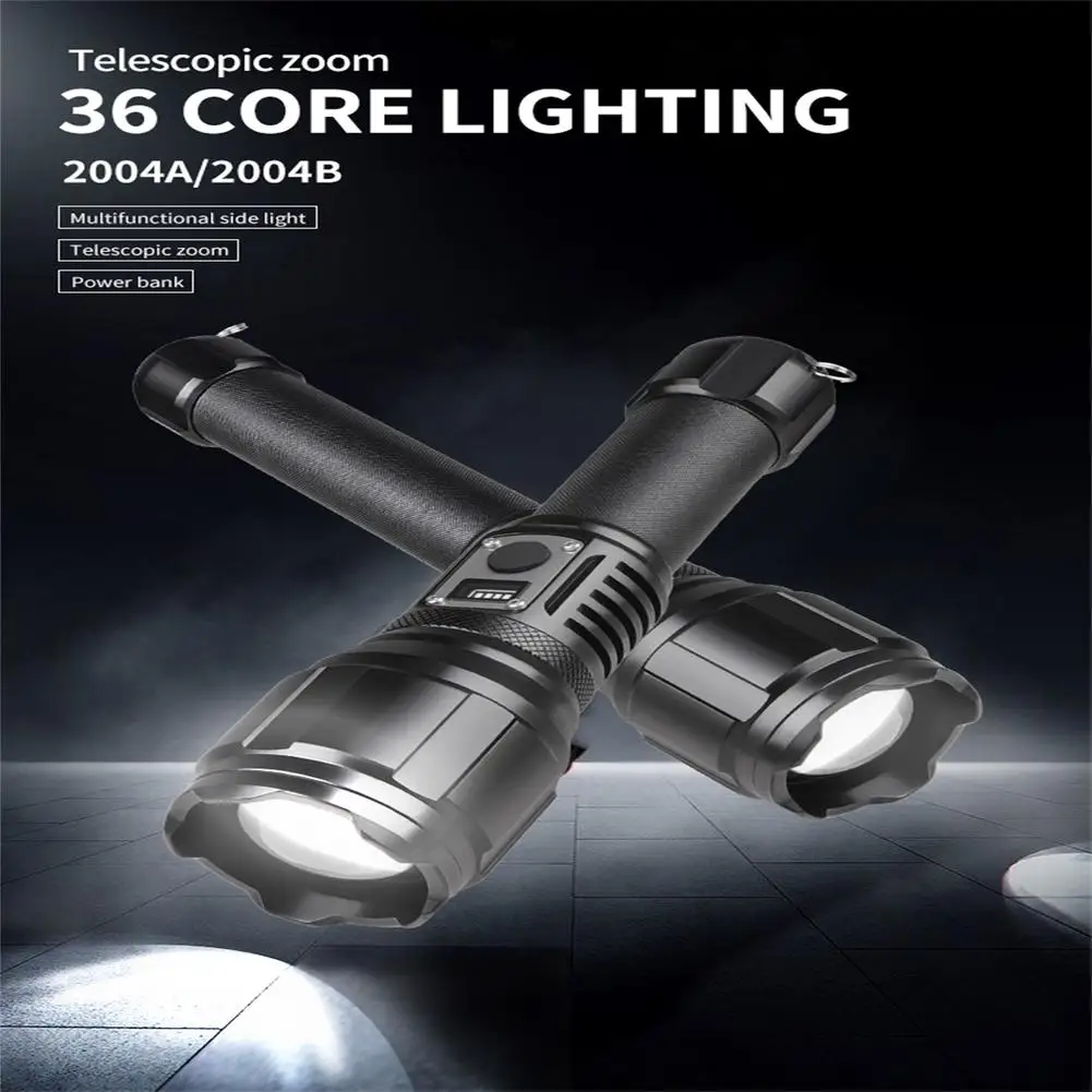 

Xhp360 Mini Flashlight 5 Levels Telescopic Zoomable Super Bright Type-c Charging Strong Light Torch