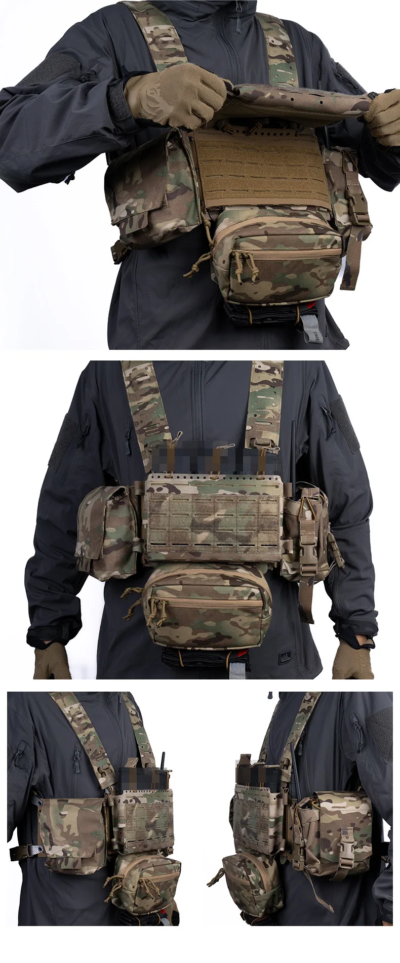 체스트 행거 확장형 섀시 III MOLLE 로드형 행거, 확장형 캐리어, 다양한 조합