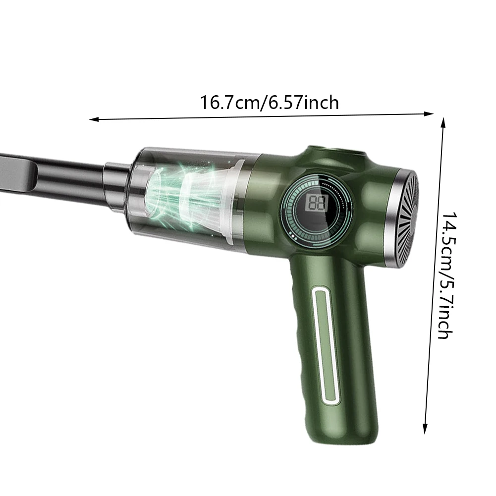 강력한 무선 진공 청소기, 강력한 흡입 청소 기기, 가정 및 자동차 이중 사용, USB 충전, 휴대용 자동차 액세서리
