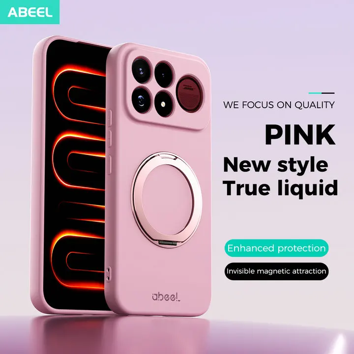 Shockproof Armor Liquid Silicone Bumper Case with Magnetic Back Cover