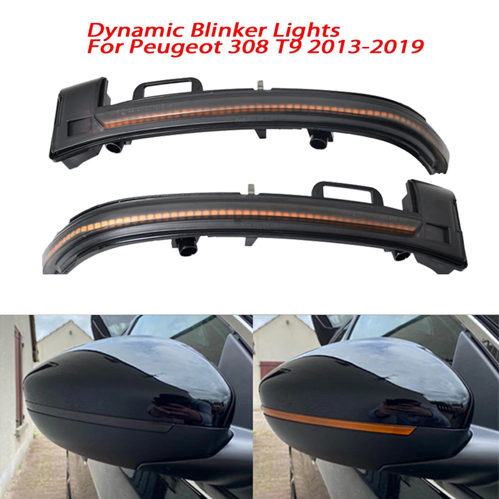 

1Pair LED Dynamic Turn Signal Light Sequential Flashing Indicator Side Wing Mirror Blinker Lamps For Peugeot 308 II SW 2013-2019