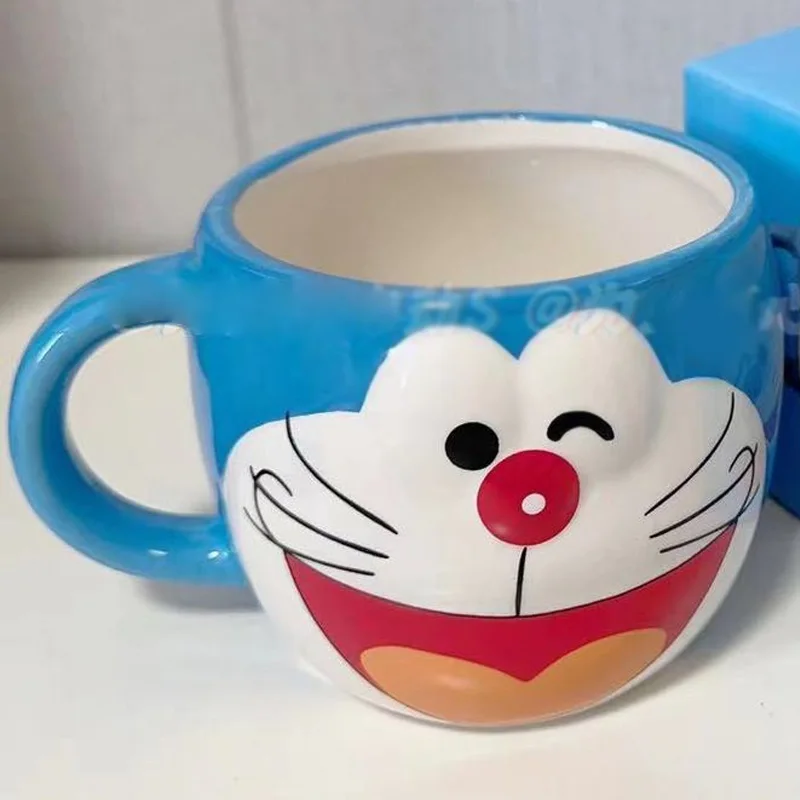Kawaii Doraemon Action Figure Toys Tazza Di Ceramica Divertente Creativo Carino Doraemon Tazza Tazze Di Ceramica Manico Di Latte Regali Di Compleanno 