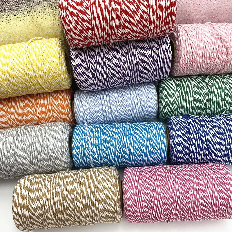 New 10yard-100m Two-color Cotton Thread Cotton Thread Home Decor Handmade Christmas Gift Craft DIY Packaging Material - 2