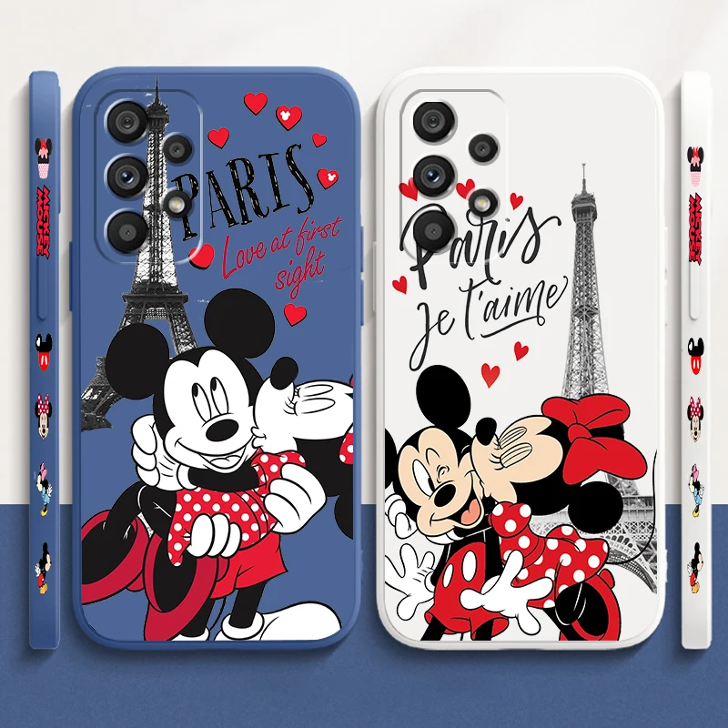 Disney London Minnie Mickey Liquid Corda Sinistra Per Samsung A53 A52 S A33 A32 A51 A71 A21S A13 A73 A50 A72 A23 A12 5G Cover