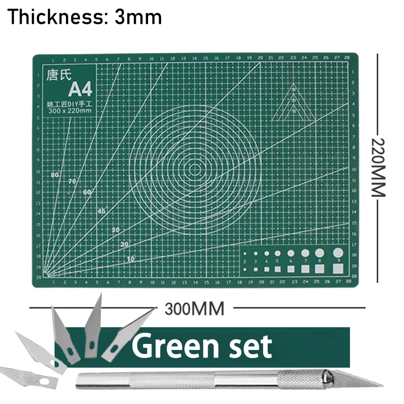 Table Tennis Racket DIY Tools Kit A4 30*22CM Rubber Cutting Board Mat Aluminium Alloy Cutting Knife